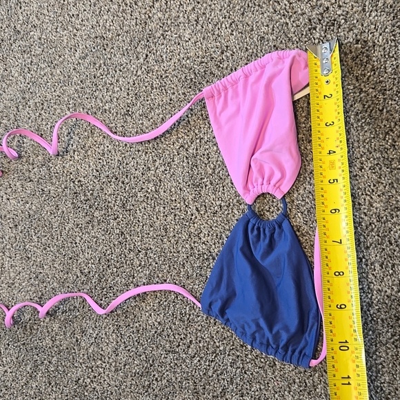 NWOT L Space Women Blue and Pink Bikini Top Swim Sz XS - Picture 2 of 6